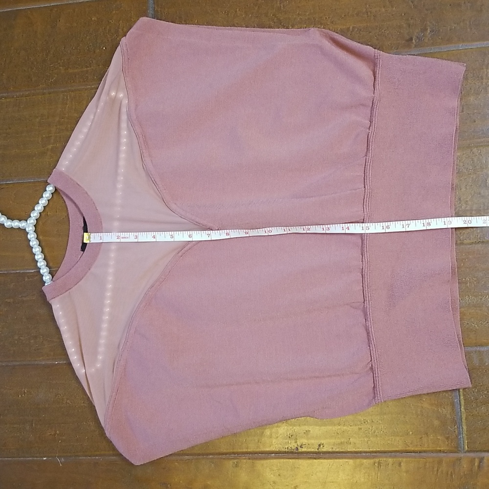 Express Womens Pink Short Sleeve  Sweater Top - Picture 9 of 14